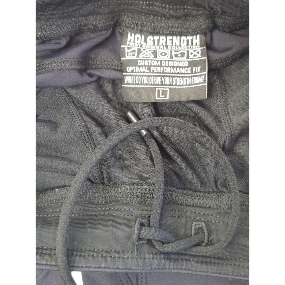 Holstrength Mens Black Active Joggers Zipper Ankle L Christian Gym Clothing - Picture 10 of 12